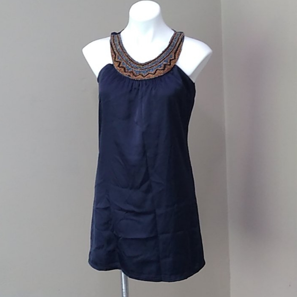 Francesca's navy Jewel of the Nile dress BNWT SM